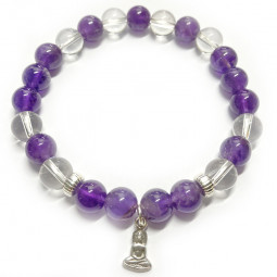 Bracelet en Cristal de Roche & Améthyste