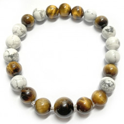 Bracelet en Oeil de Tigre & Howlite