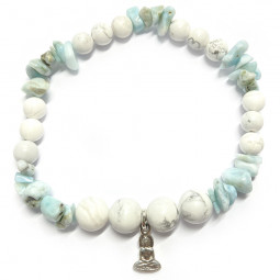Bracelet en Larimar & Howlite