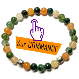 Bracelet en Cornaline & Agate Mousse