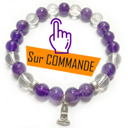 Bracelet en Cristal de Roche & Améthyste