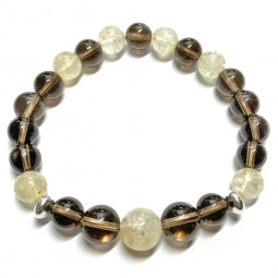 Bracelet en Quartz Fumé & Citrine
