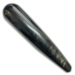 Bâton de massage en Obsidienne Argentée