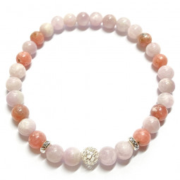 Bracelet en Rhodochrosite & Kunzite.