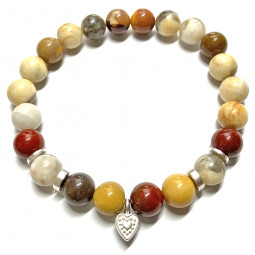 Bracelet en Jaspe Mokaïte & Feldspath