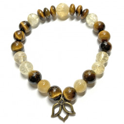Bracelet Citrine & Oeil de Tigre
