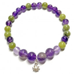 Bracelet en Jade Néphrite & Améthyste