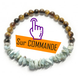 Bracelet  Larimar & Oeil de Tigre