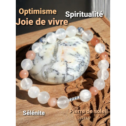 Bracelet en Pierre de Soleil & Sélénite
