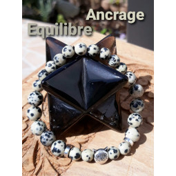 Bracelet en Jaspe Dalmatien