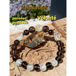 Bracelet en Quartz Fumé & Citrine