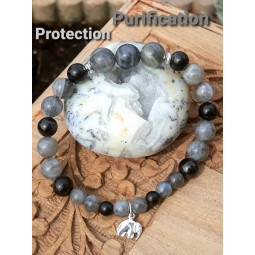 Bracelet en Labradorite & Shungite