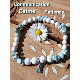 Bracelet en Larimar & Howlite