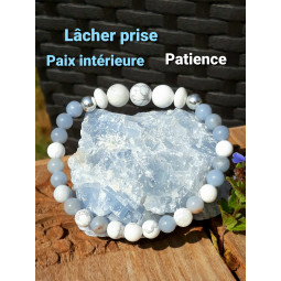 Bracelet en Angélite & Howlite