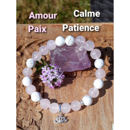 Bracelet en Quartz Rose & Howlite
