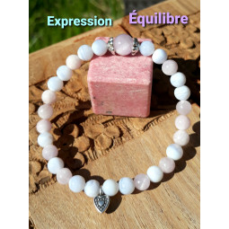 Bracelet en Calcédoine & Kunzite