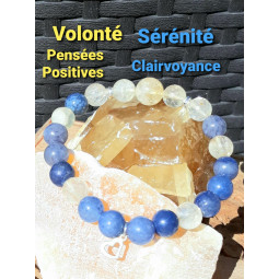 Bracelet en Citrine & Aventurine Bleue