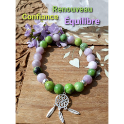 Bracelet en Kunzite & Chrysoprase
