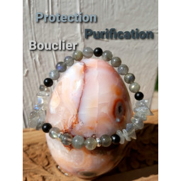 Bracelet en Labradorite & Shungite