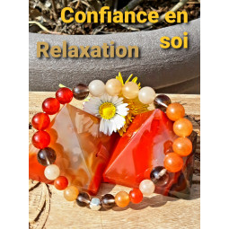 Bracelet en Cornaline & Quartz Fumé