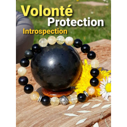 Bracelet en Oeil Céleste & Citrine