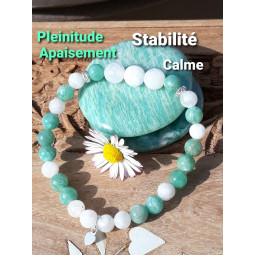 Bracelet Pierre de Lune & Amazonite.