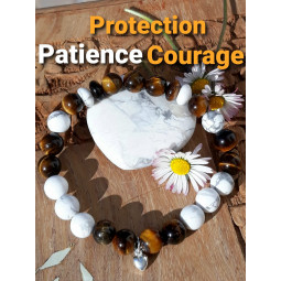 Bracelet en Oeil de Tigre & Howlite