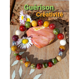 Bracelet en Jaspe Mokaïte & Unakite