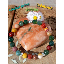 Bracelet en Jaspe Mokaïte & Agate Mousse