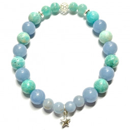 Bracelet en Angélite & Amazonite