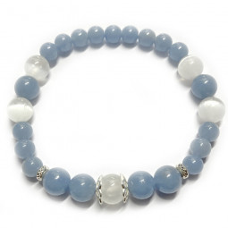 Bracelet en Angélite & Sélénite