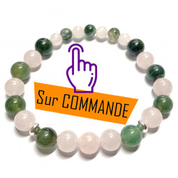 Bracelet en Quartz Rose & Agate Mousse