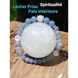 Bracelet en Angélite & Sélénite