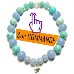 Bracelet en Angélite & Amazonite
