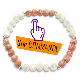 Bracelet en Rhodochrosite & Nacre.