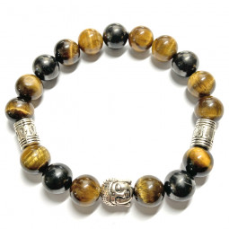 Bracelet en Shungite & Oeil de Tigre