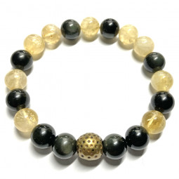 Bracelet en Oeil Céleste & Citrine