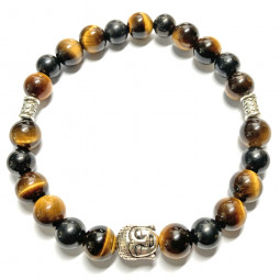 Bracelet en Shungite & Oeil de Tigre