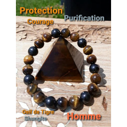 Bracelet en Shungite & Oeil de Tigre