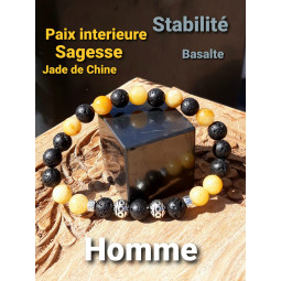 BraceletJ Jade & Basalte