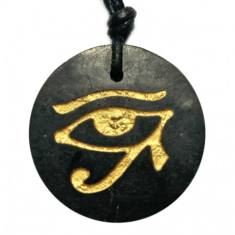 Pendentif en Shungite Avec Oeil d'Horus