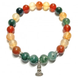 Bracelet en Cornaline & Agate Mousse