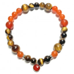 Bracelet en Cornaline & Oeil de Tigre