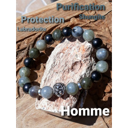 Bracelet en Labradorite & Shungite