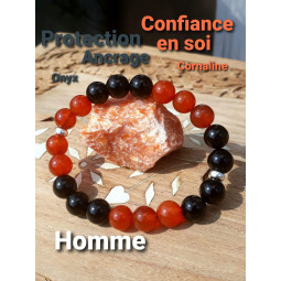 Bracelet en Cornaline & Onyx