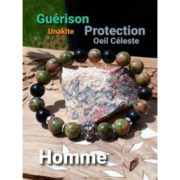 Bracelet Unakite & Oeil Céleste