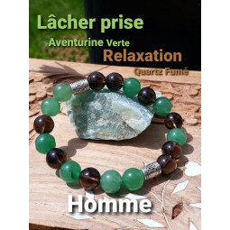 Bracelet en Aventurine Verte & Quartz Fumé