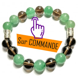 Bracelet en Aventurine Verte & Quartz Fumé
