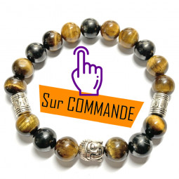 Bracelet en Shungite & Oeil de Tigre