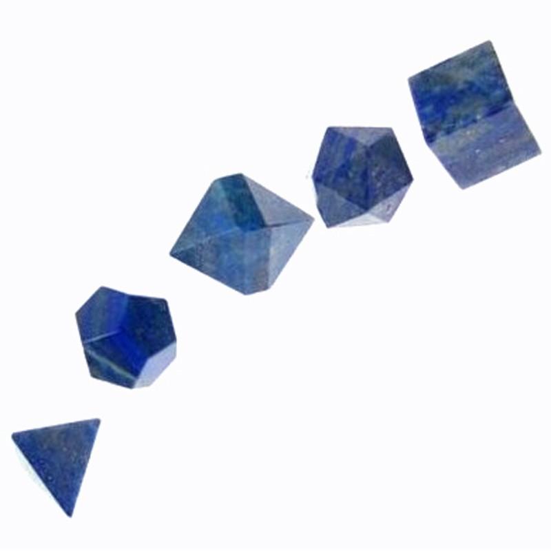 Ensemble De 7 Solides De Platon En Lapis-lazuli - Pierre Naturelle, Neuf Avec étiquettes